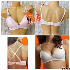 NWT Gorgeous Vintage rare Warner’s 34C True fit Wireless Moderate Lift Pink Bra